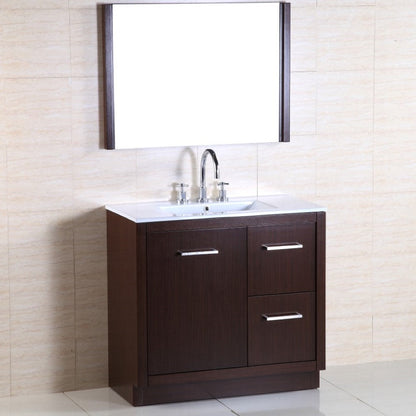 Bellaterra 502001A-36 36-Inch Single Sink Vanity, Wenge, Front