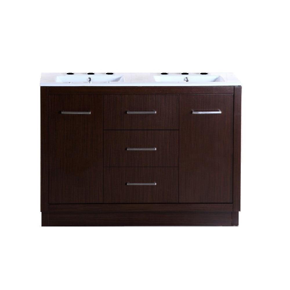 Bellaterra 48-Inch Double Sink Vanity 502001A-48D, Wenge, Front
