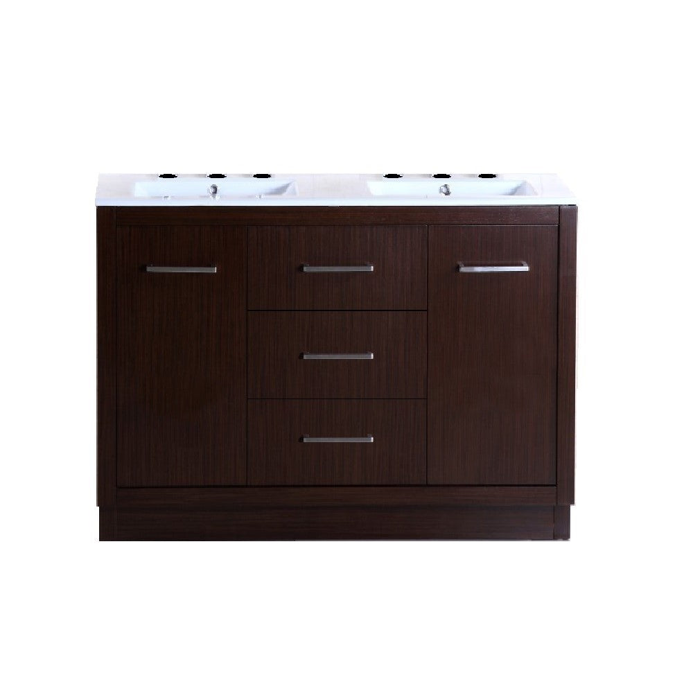 Bellaterra 48-Inch Double Sink Vanity 502001A-48D, Wenge. Front