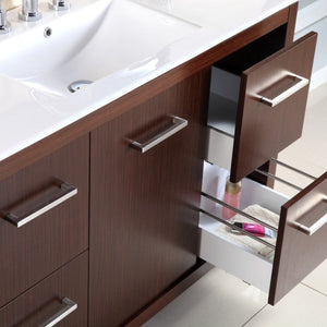 Bellaterra 48-Inch Single Sink Vanity Wenge 502001A-48S, Open Drawers
