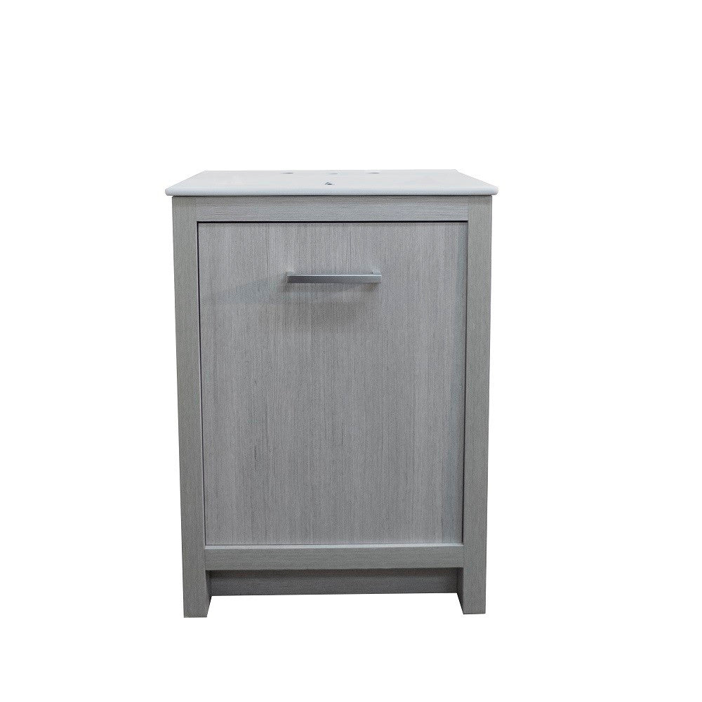 Bellaterra 24-Inch Single Sink Vanity 502001B-24 - Gray, Front