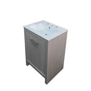 Bellaterra 24" Gray Wood Single Rectangular Sink Vanity 502001B-24