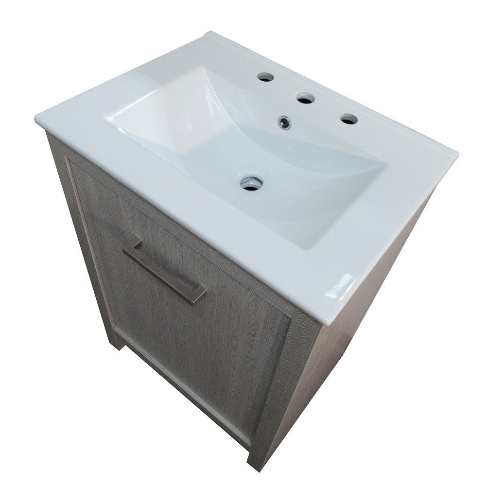 Bellaterra 24" Gray Wood Single Rectangular Sink Vanity 502001B-24