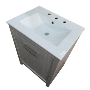 Bellaterra 24-Inch Single Sink Vanity 502001B-24 - Gray, Top