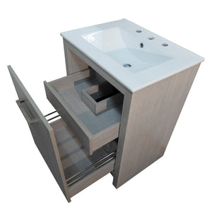 Bellaterra 24" Gray Wood Single Rectangular Sink Vanity 502001B-24