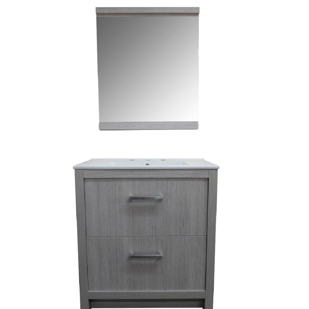 Bellaterra 30-Inch Single Sink Vanity 502001B-30 -Gray, Side