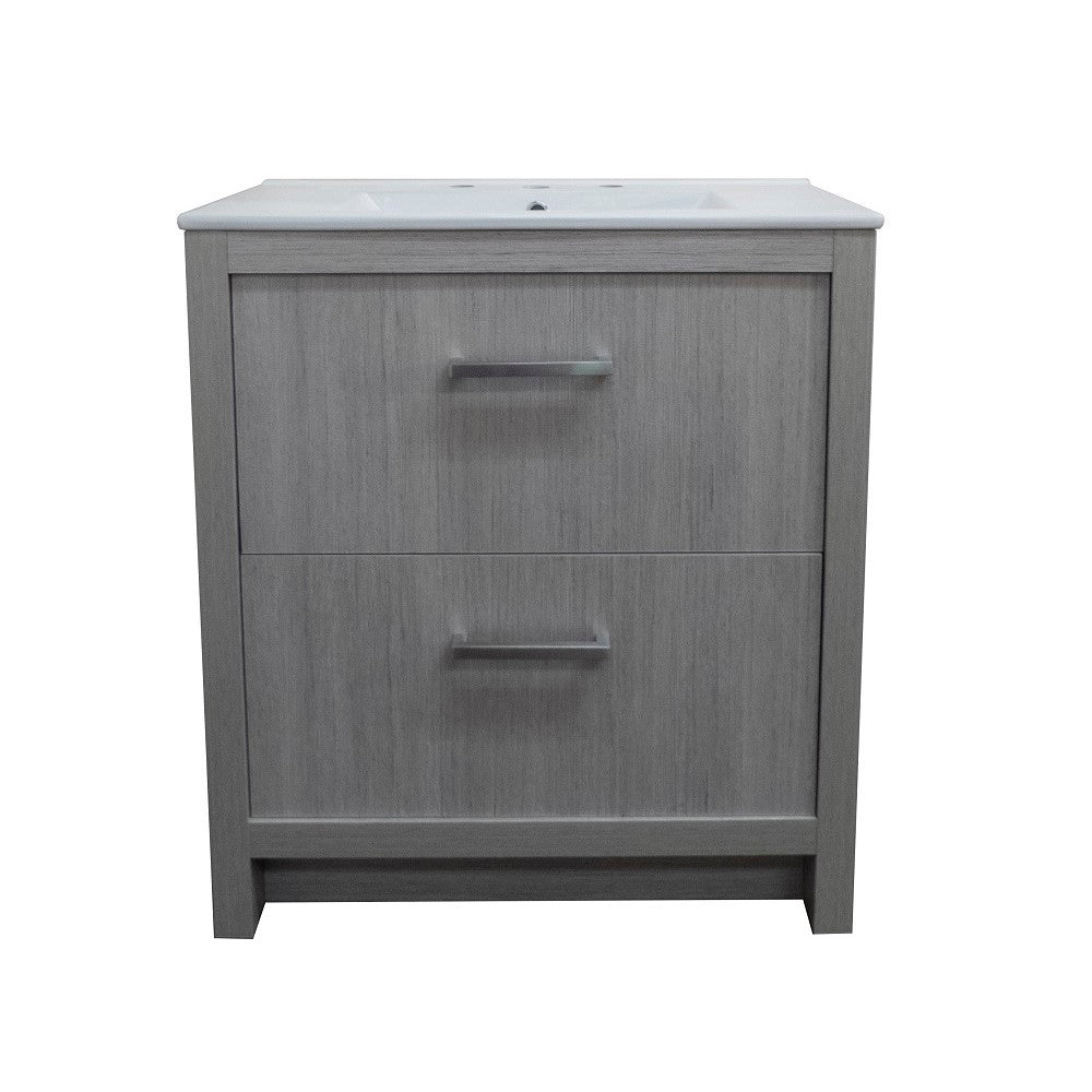 Bellaterra 30-Inch Single Sink Vanity 502001B-30 -Gray, Front