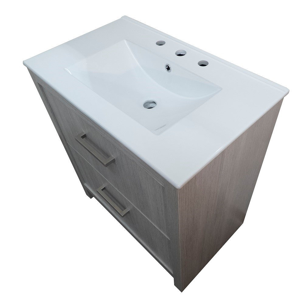 Bellaterra 30-Inch Single Sink Vanity 502001B-30 -Gray, Top view