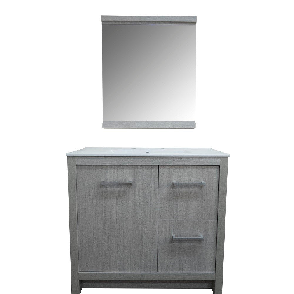 Bellaterra 502001B-36 36-Inch Single Sink Vanity, Gray, Front