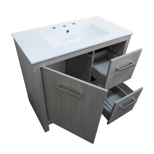 Bellaterra 502001B-36 36-Inch Single Sink Vanity, Gray, Doors and Drawers