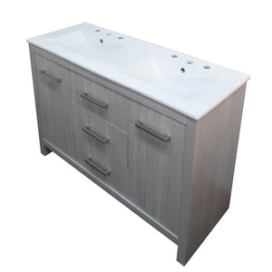 Bellaterra 48-Inch Double Sink Vanity - Gray 502001B-48D, Top Front