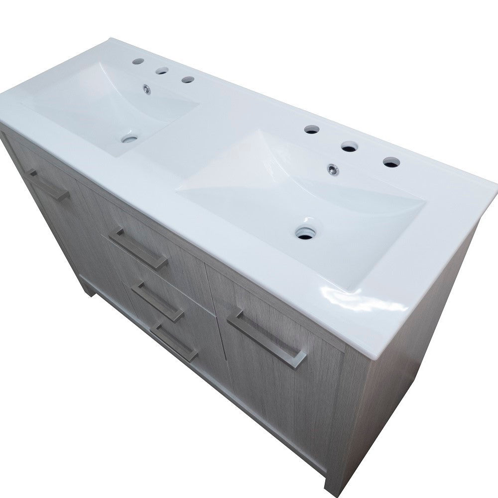 Bellaterra 48-Inch Double Sink Vanity - Gray 502001B-48D, Top View