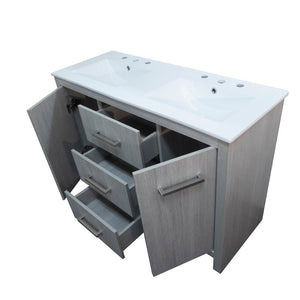 Bellaterra 48-Inch Double Sink Vanity - Gray 502001B-48D, Open