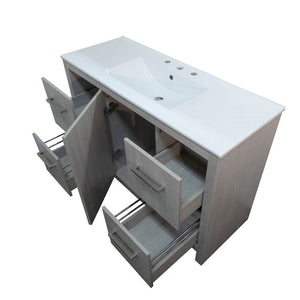 Bellaterra 48-Inch Single Sink Vanity - Gray 502001B-48S, Open