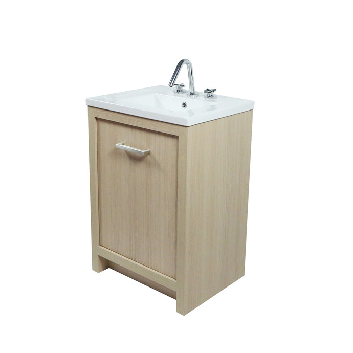 502001C-24-CO 24 in. Single Sink Vanity In Neutral Finish with White Ceramic Top