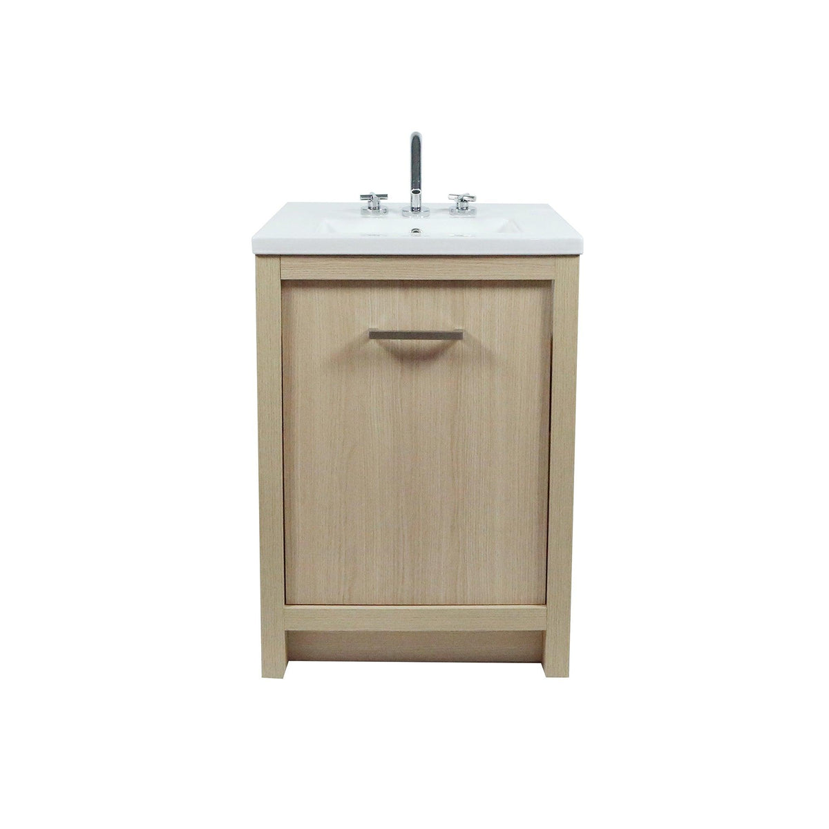 502001C-24-CO 24 in. Single Sink Vanity In Neutral Finish with White Ceramic Top