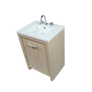 502001C-24-CO 24 in. Single Sink Vanity In Neutral Finish with White Ceramic Top