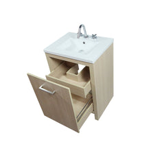 Load image into Gallery viewer, 502001C-24-CO 24 in. Single Sink Vanity In Neutral Finish with White Ceramic Top, open