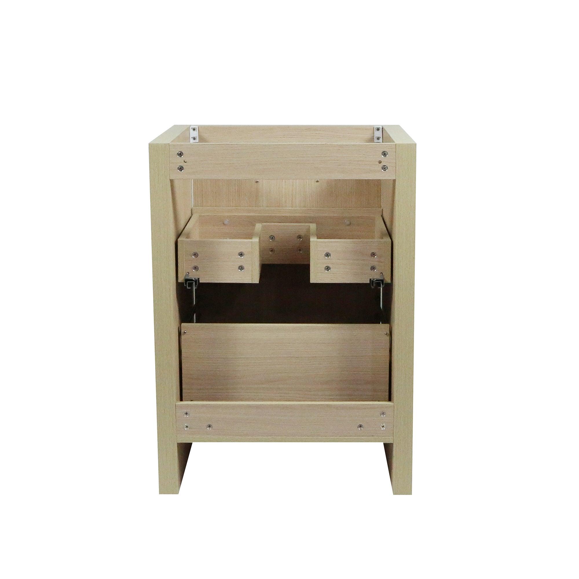 502001C-24-CO 24 in. Single Sink Vanity In Neutral Finish with White Ceramic Top, back