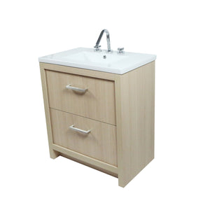 502001C-30-CO 30 in. Single Sink Vanity In Neutral Finish with White Ceramic Top
