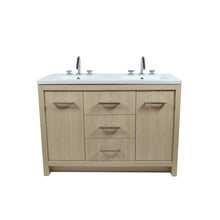 Load image into Gallery viewer, 48&quot; Double Sink Freestanding Vanity In Neutral Finish with White Ceramic Top