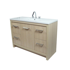 502001C-48S-CO 48 in. Single Sink Vanity In Neutral Finish with White Ceramic Top
