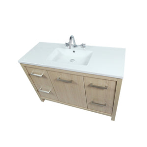 502001C-48S-CO 48 in. Single Sink Vanity In Neutral Finish with White Ceramic Top
