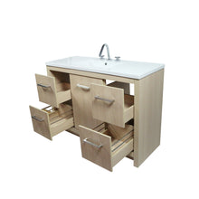 Load image into Gallery viewer, 502001C-48S-CO 48 in. Single Sink Vanity In Neutral Finish with White Ceramic Top, open