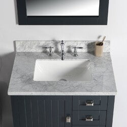 Bellaterra 77616-31-DG-WM 31" Single Vanity - White Marble Top (Dark Gray)