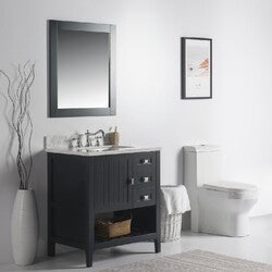 Bellaterra 77616-31-DG-WM 31" Single Vanity - White Marble Top (Dark Gray)