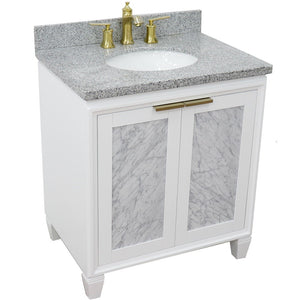Bellaterra 31" Wood Single Vanity w/ Counter Top and Sink 400990-31-WH-GYO