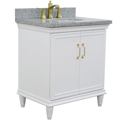 Bellaterra White 31" Wood Single Vanity w/ Counter Top and Sink 400800-31-WH