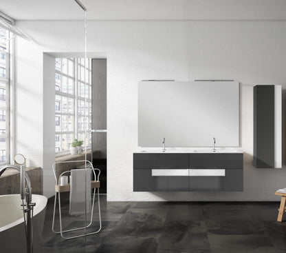 Lucena Bath Vision 64" Contemporary Wood single sink Vanity in White & White handle / Abedul & Tortora / Canela & Black / White & Black / White & Grey / Grey & White - The Bath Vanities