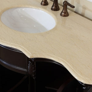 Bellaterra 48 in Single Sink Vanity-Wood 600161-DM-CM-LW-BG, Dark Mahogany / Crème Marfil, Basin