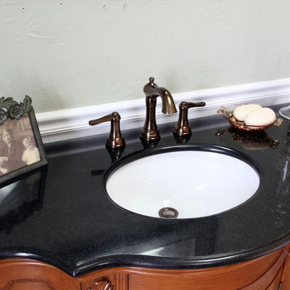 Bellaterra 48 in Single Sink Vanity-Wood 600161-DM-CM-LW-BG, Light walnut / Black Galaxy Granite, Basin