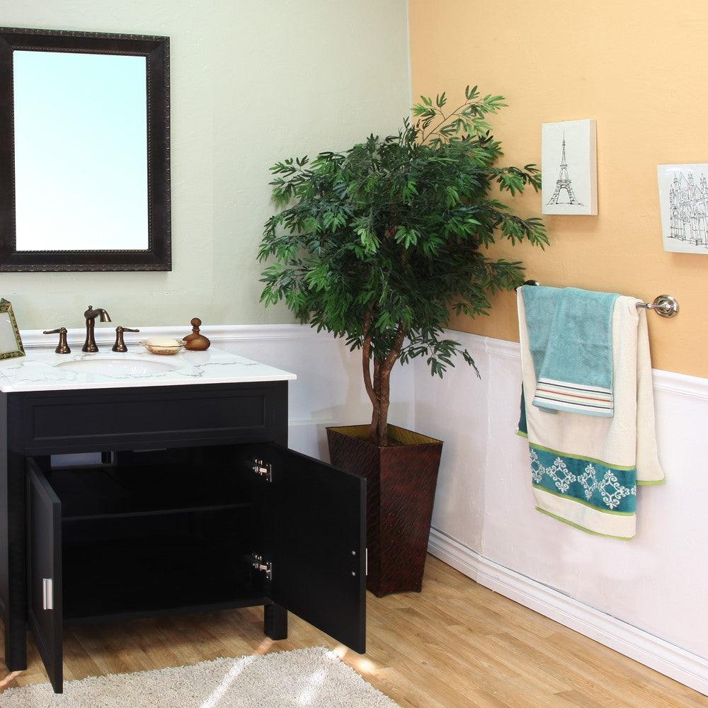 Bellaterra 600168-36B 36 in Single Sink Vanity-Wood - Ebony, Front