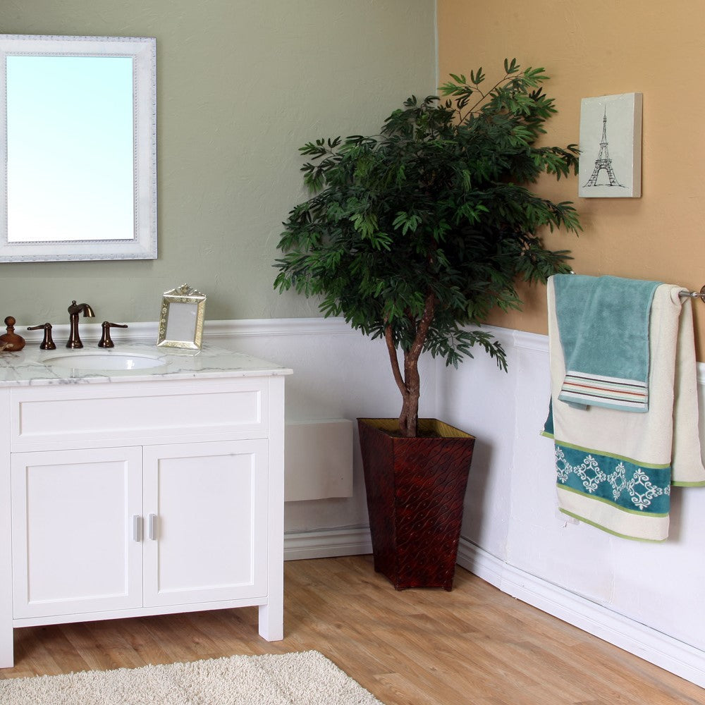 Bellaterra 600168-36W 36 in Single Sink Vanity-Wood - White, Front