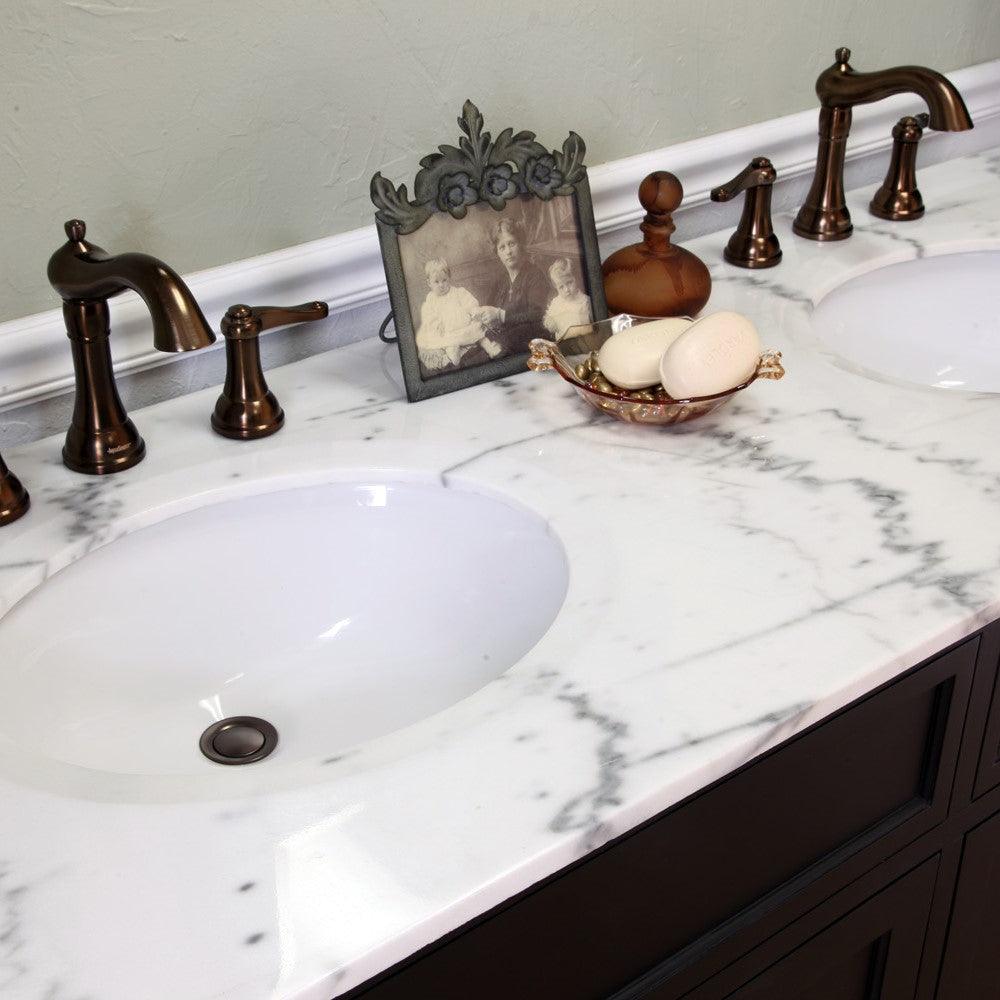 Bellaterra 60 in Double Sink Vanity-Wood 600168-60B-W, Ebony, Front