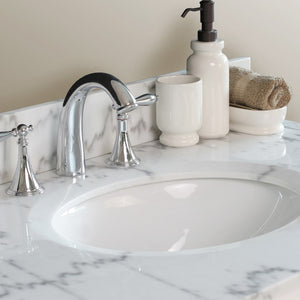 Bellaterra 60 in Double Sink Vanity-Wood 600168-60B-W, White, Sink Closeview