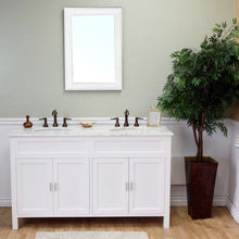 Load image into Gallery viewer, Bellaterra 60 in Double Sink Vanity-Wood 600168-60B-W, White, Front