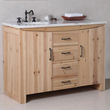 Load image into Gallery viewer, Bellaterra 48 in Single Sink Vanity-Solid Fir-Natural 6001L-48-NL-BG-JW, Jazz White Marble, Front