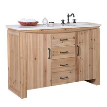 Load image into Gallery viewer, Bellaterra 48 in Single Sink Vanity-Solid Fir-Natural 6001R-48-NL-BG-JW, Jazz White Marble, Front