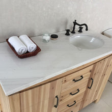 Load image into Gallery viewer, Bellaterra 48 in Single Sink Vanity-Solid Fir-Natural 6001R-48-NL-BG-JW, Jazz White Marble, Basin