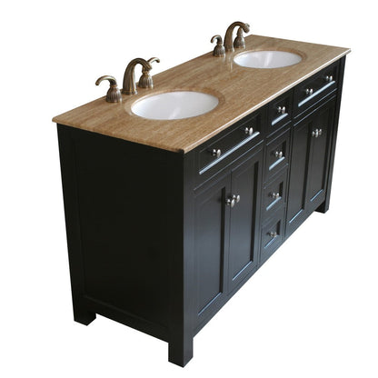 Bellaterra 62 in Double Sink Vanity Wood-Black 603210, Sideview