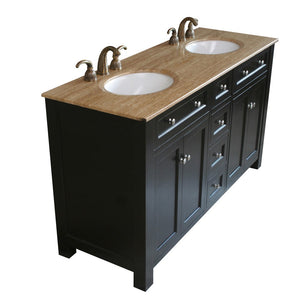 Bellaterra 62 in Double Sink Vanity Wood-Black 603210, Sideview