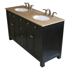 Load image into Gallery viewer, Bellaterra 62 in Double Sink Vanity Wood-Black 603210, Front