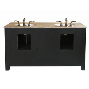 Bellaterra 62 in Double Sink Vanity Wood-Black 603210, Backside