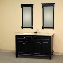 Load image into Gallery viewer, Bellaterra 62 in Double Sink Vanity-Wood 603215-62B-BB-TR-BG, Ebony / Travertine, Front