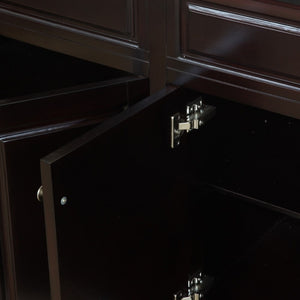 Bellaterra 62 in Double Sink Vanity-Wood 603215-62B-BB-TR-BG, dark mahogany / Black Galaxy Granite, Open