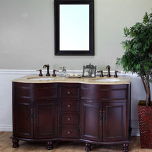 Load image into Gallery viewer, Bellaterra 62 in Double Sink Vanity-Wood-Walnut-Travertine 603316, Front